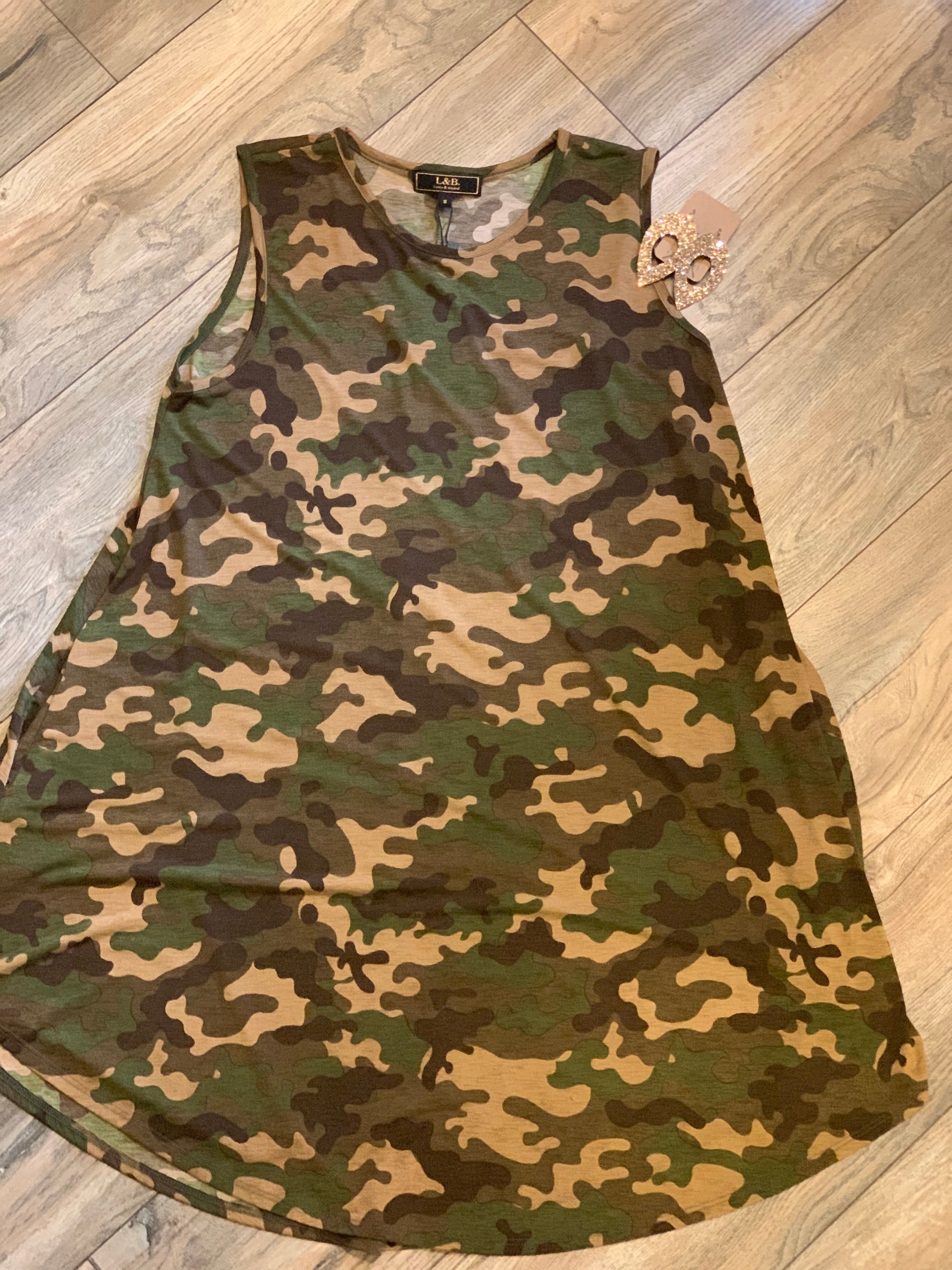Bright Camo Sleeveless Dress