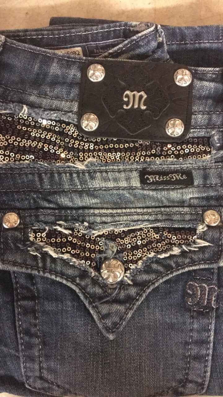 Boot Zebra Sequin Miss Me Jeans