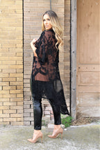 Hi-Lo Hem Lace Kimono