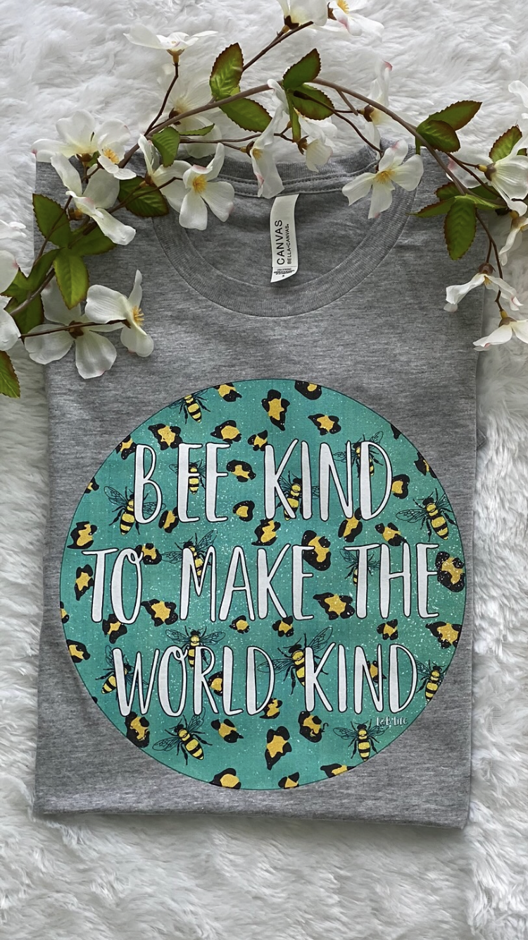 Grey Bee Kind T Shirt