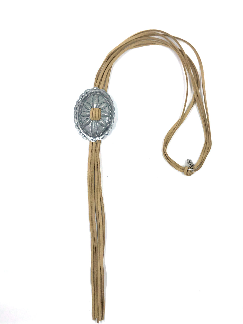 Adjustable Concho Leather Necklace