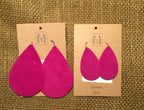 Leathered Psalm Magenta Suede Earrings