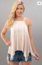 Shark Bite Spaghetti Strap Swing Top