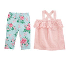 GARDEN ROSE EYELET TUNIC & CAPRI SET
