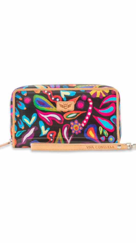 Consuela Sophie Black Swirly Wristlet Wallet 6663