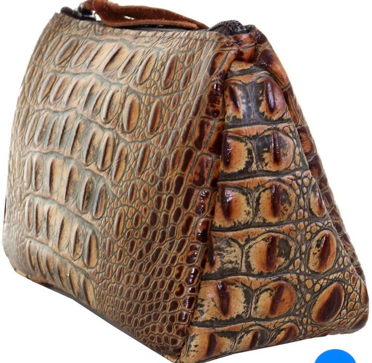 Savannah Hornback Gator Print Make up Bag