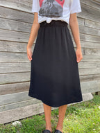 Black Midi Skirt (SMALL)