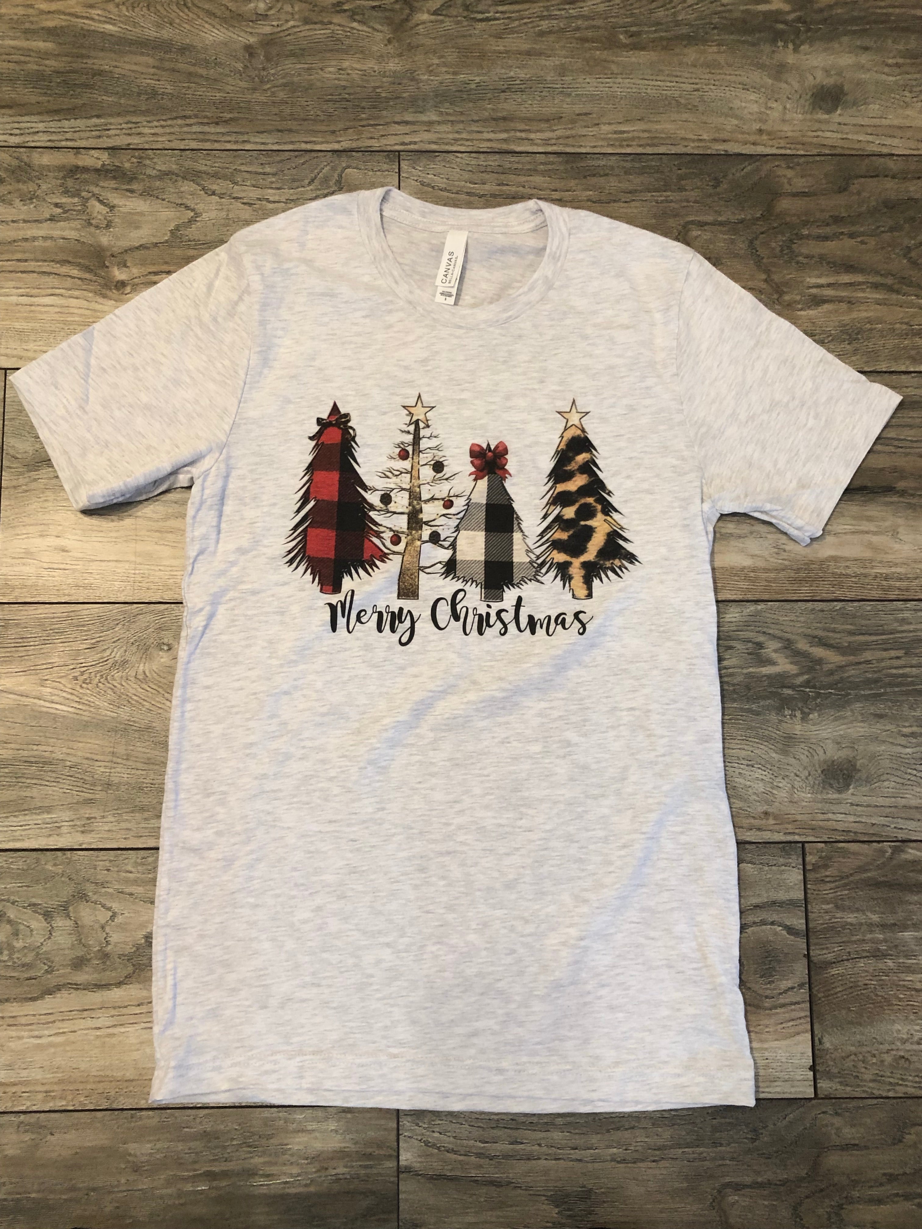 Merry Christmas Tee- Grey