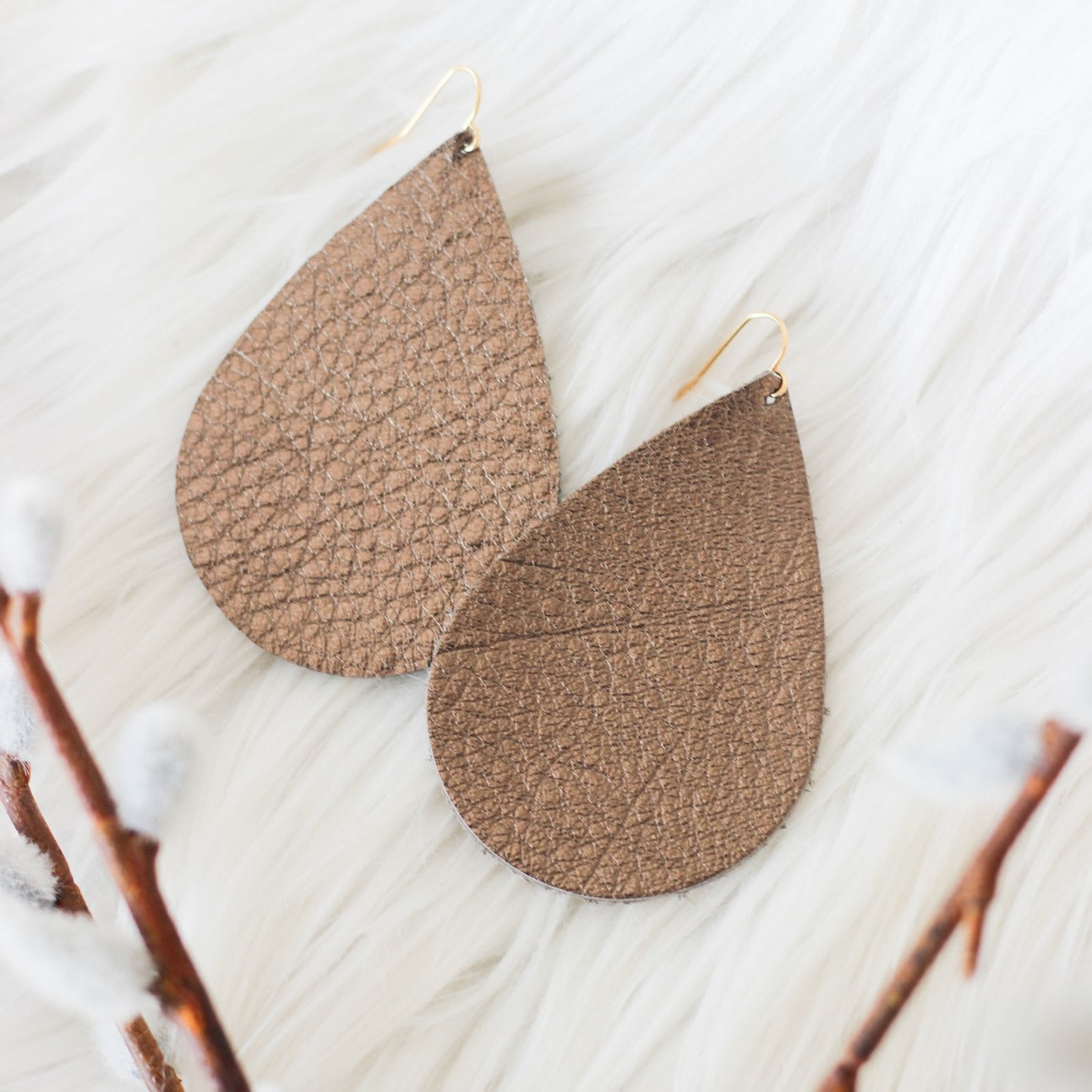 Teardrop Pewter Metallic Earrings