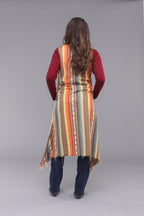 Long Serape/ Plaid Fringe Vest