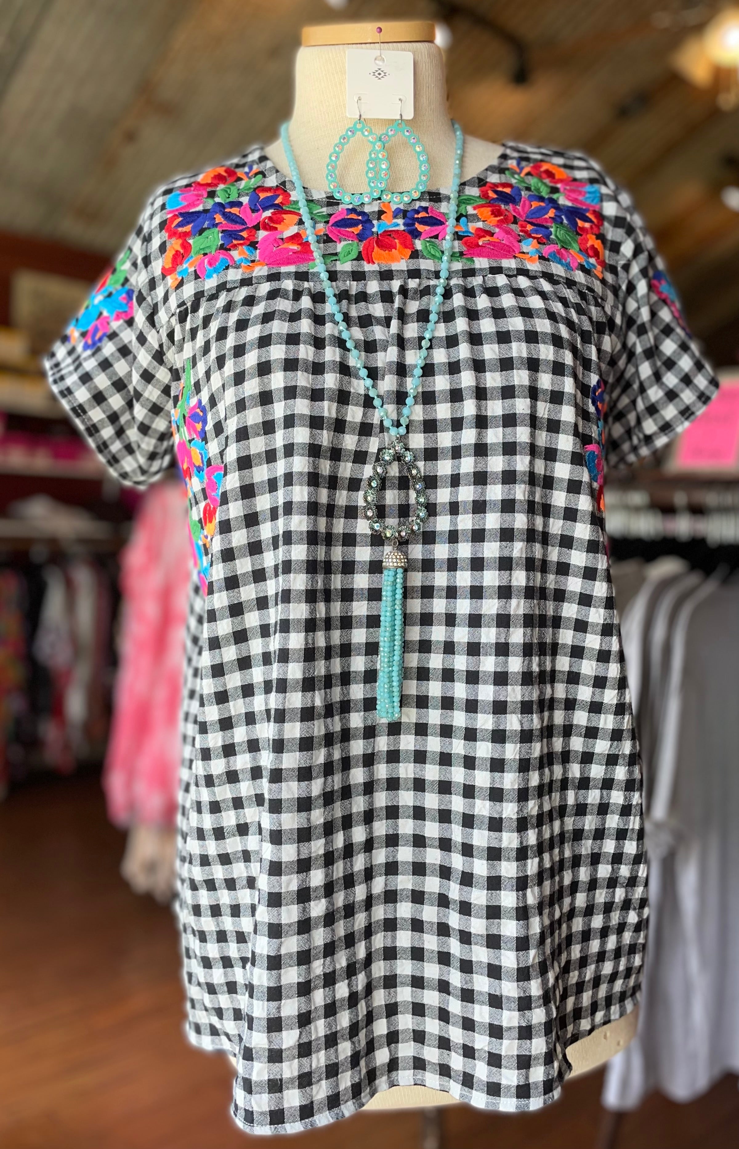 Black Color Embroidery Top