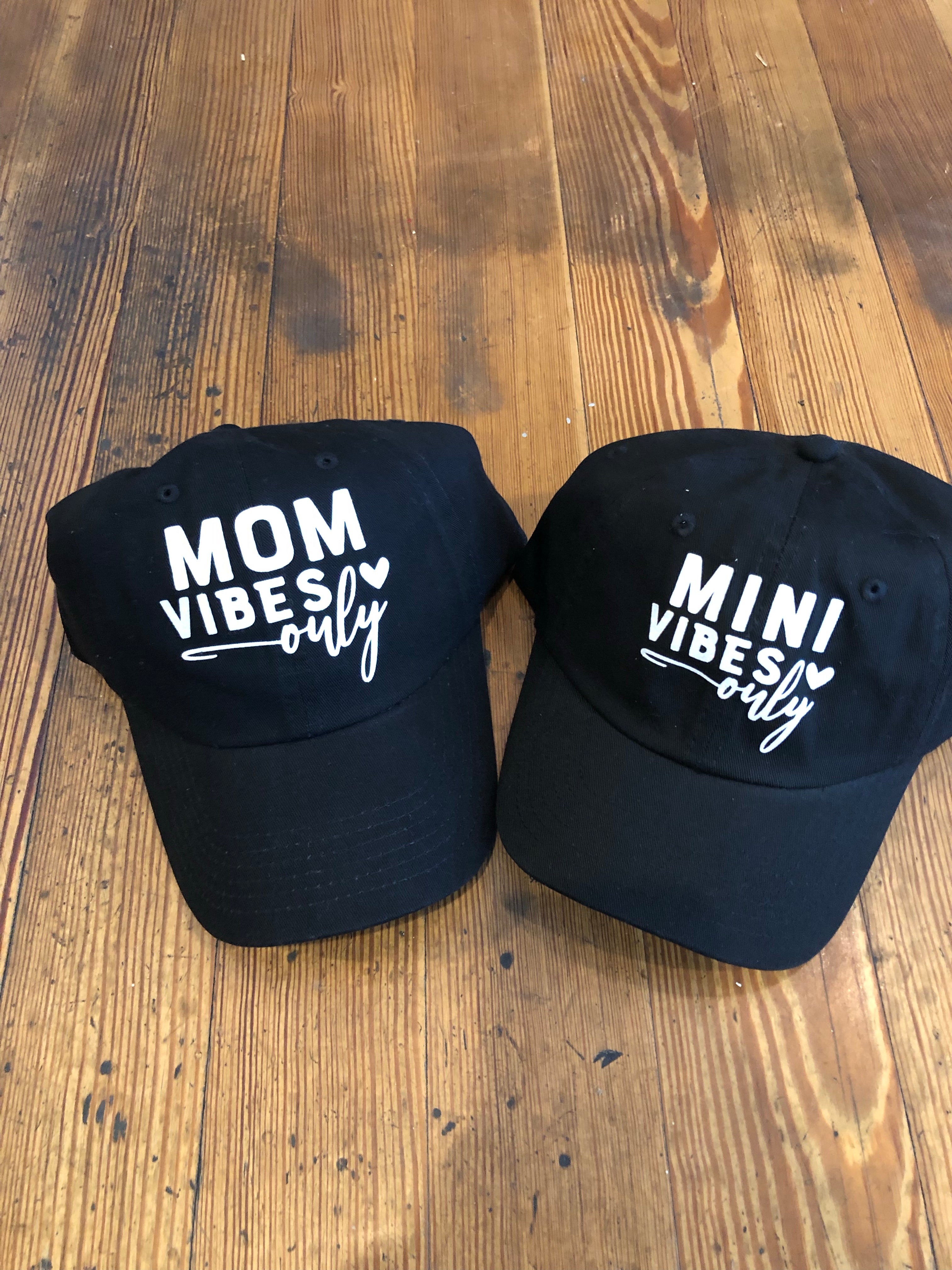 Mommy and Me Black Caps