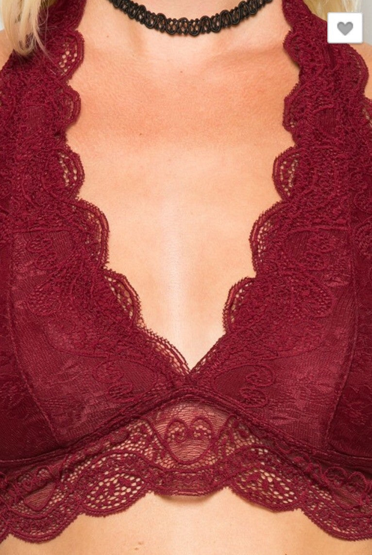 Halter Scallop Lace Bralette