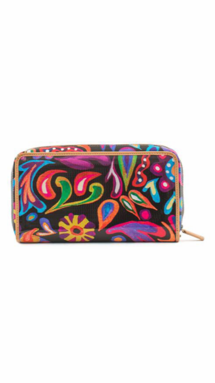 Consuela Sophie Black Swirly Wristlet Wallet 6663