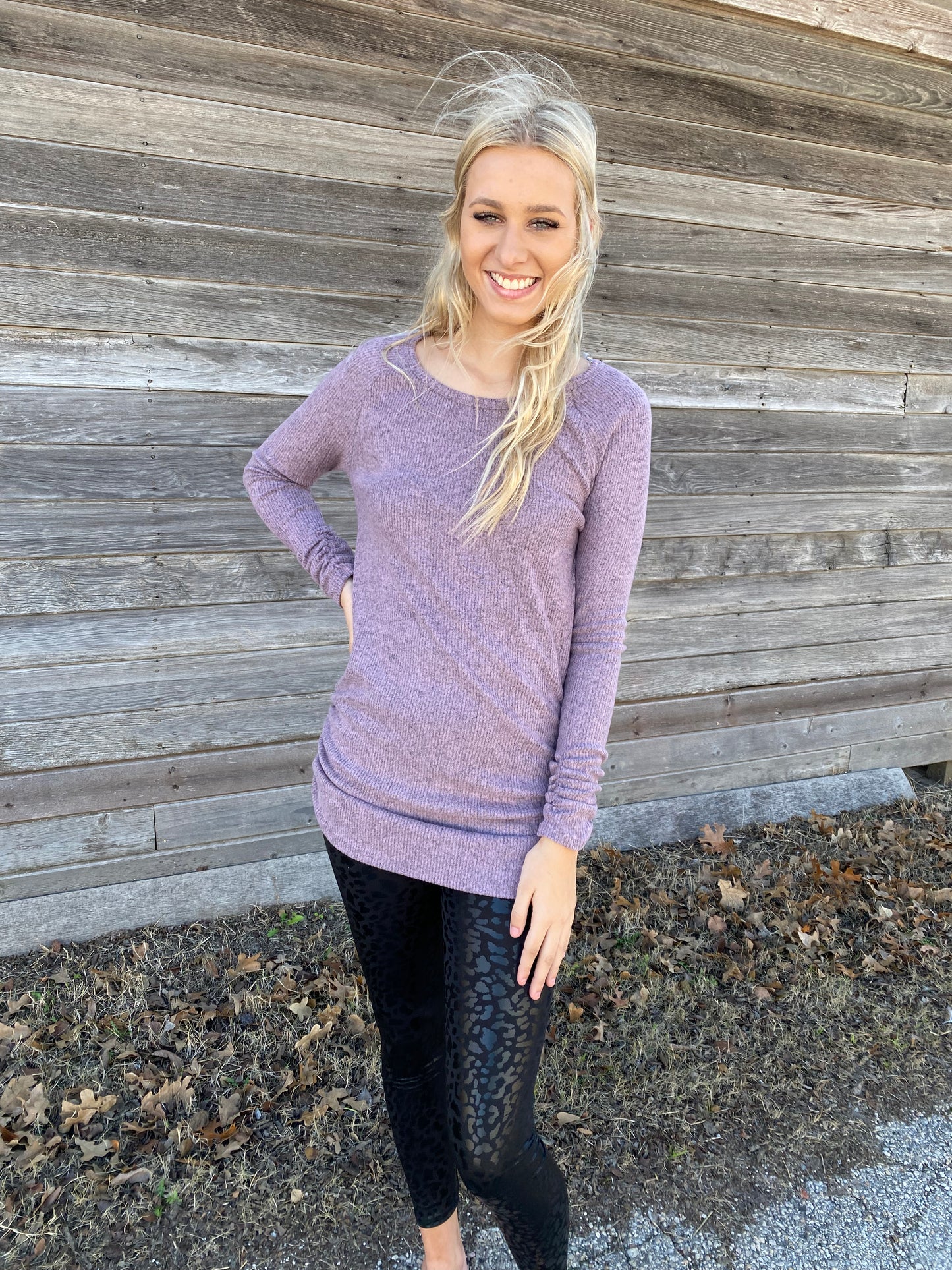 Mauve Ribbed Tunic