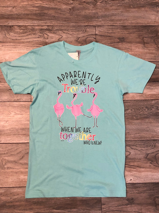 Apparently Trouble Flamingo Shirt
