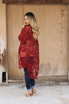 Hi-Lo Hem Lace Kimono