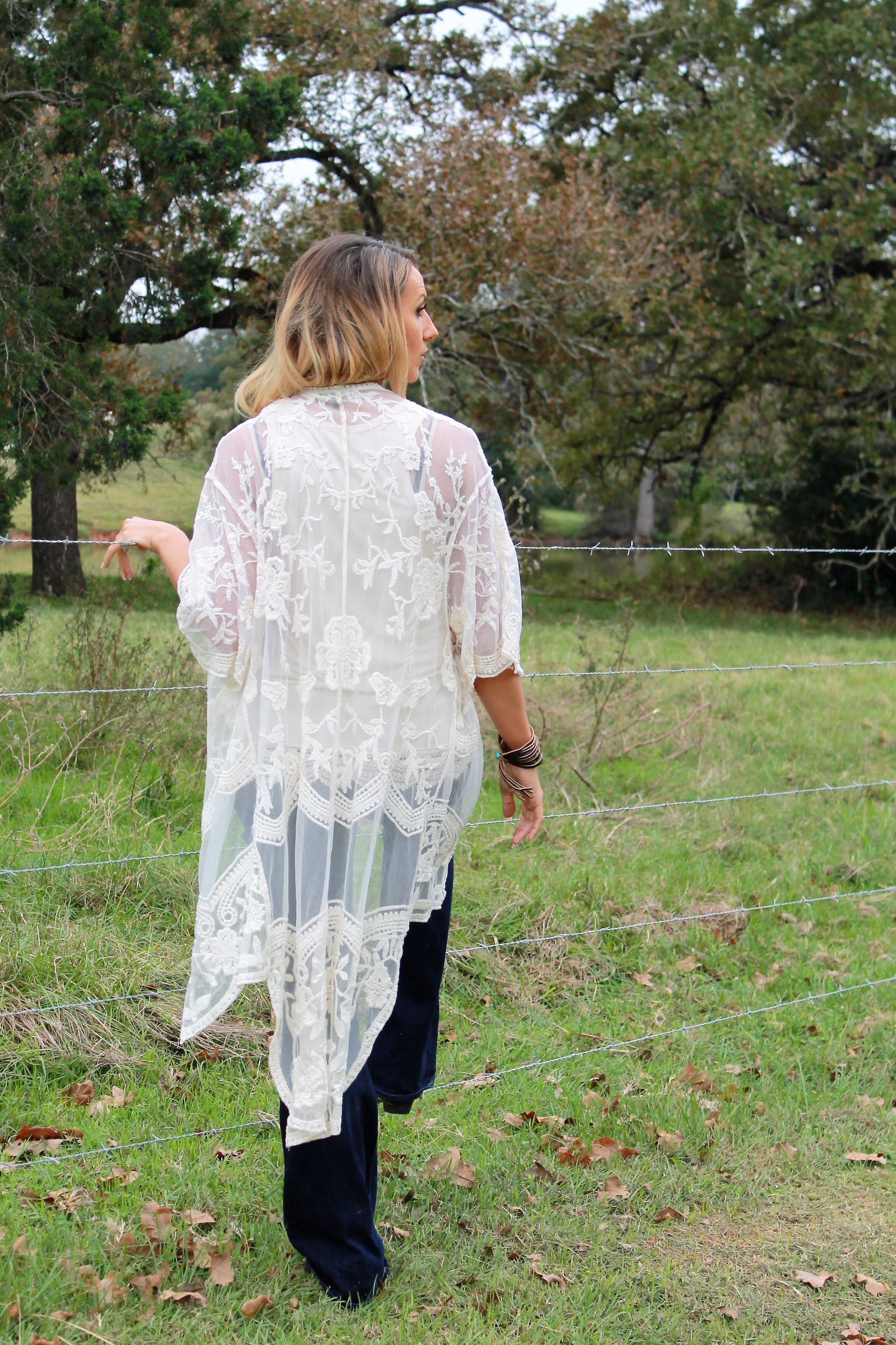 Hi-Lo Hem Lace Kimono