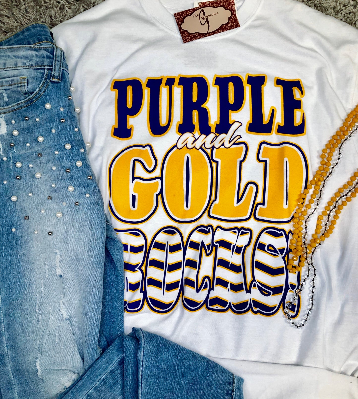 Purple & Gold Rocks Tee