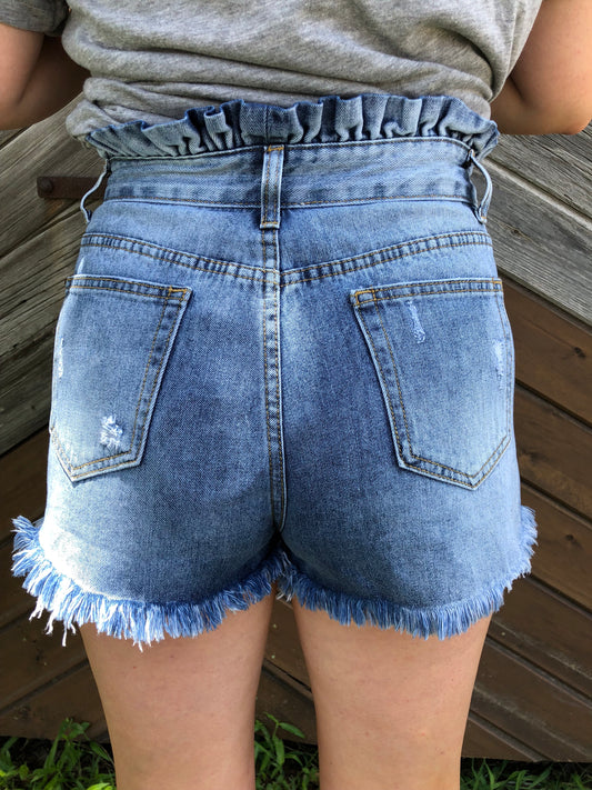 Distressed High Waisted Shorts