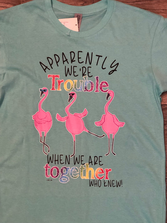 Apparently Trouble Flamingo Shirt
