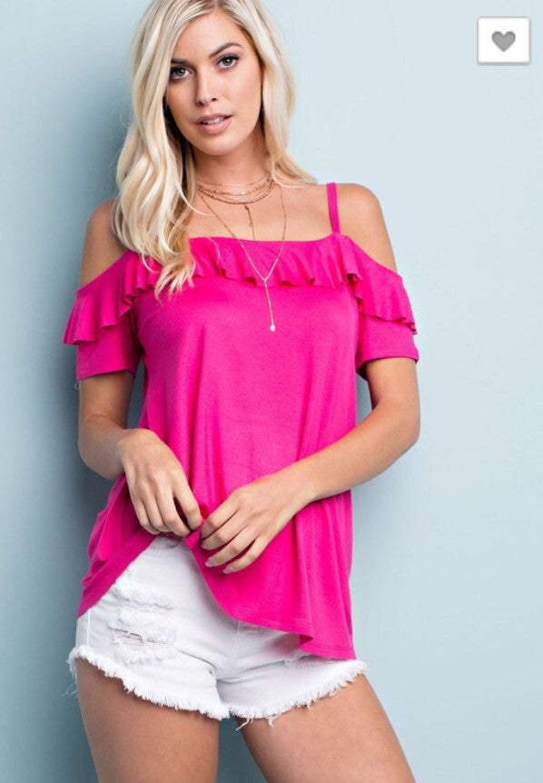 Rayon Cold Shoulder Top