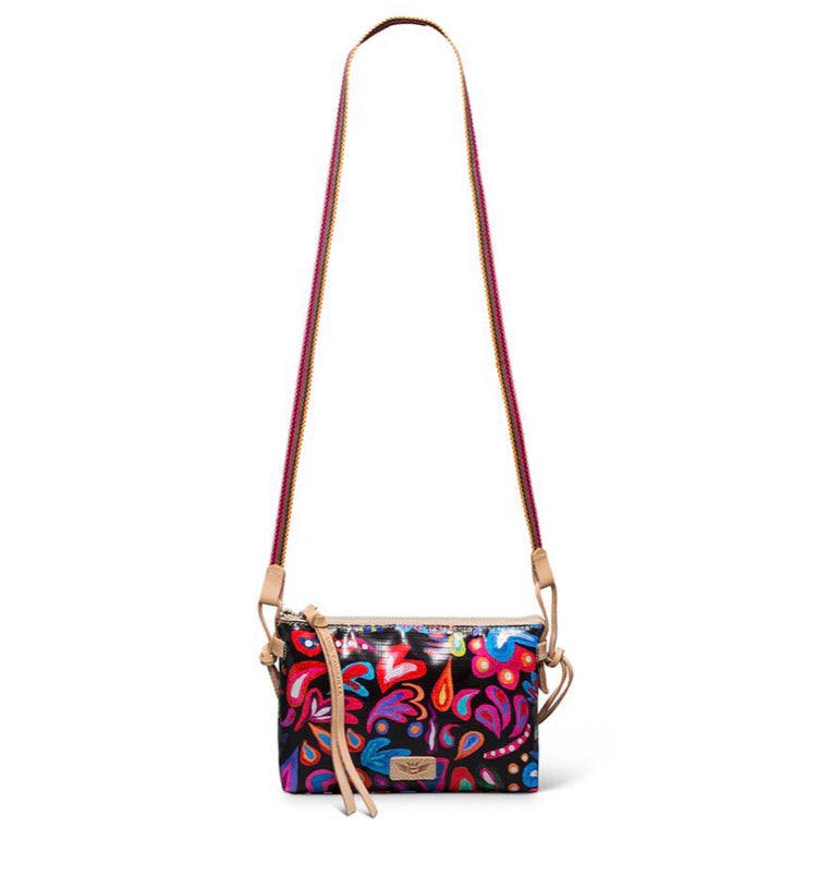 Consuela Sophie Black Swirly Teeny Crossbody 5600