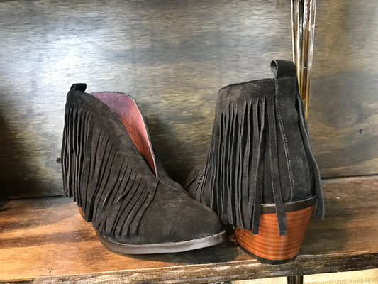 Leather Fringe Booties by L&B