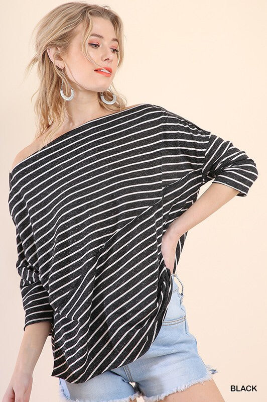 White Stripe Crop Top(Medium)