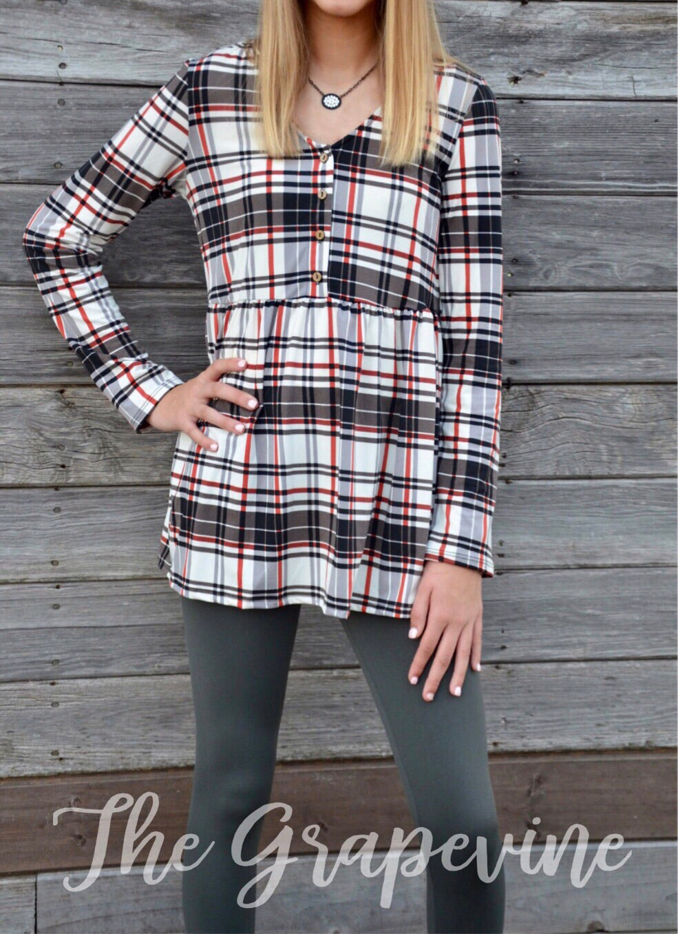 Plaid Babydoll Top