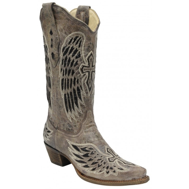 Brown Black Wing and Cross Boots