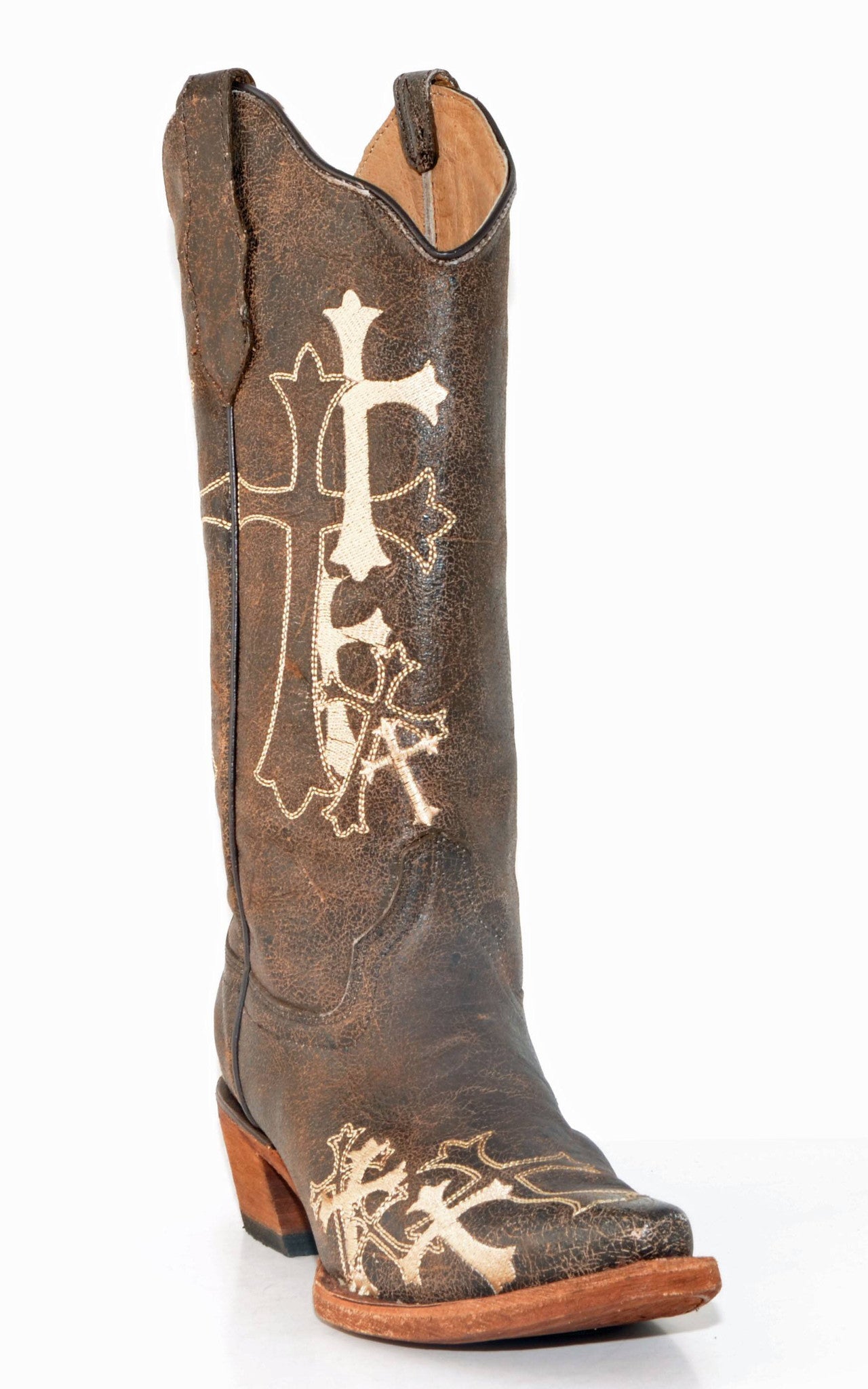 Corral Brown/Beige Cross Boots