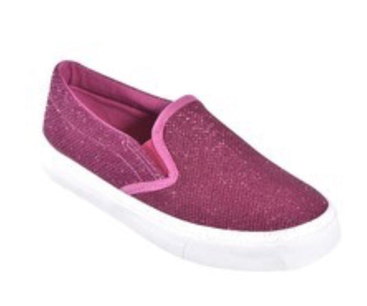 Girls Glitter Slip-Ons