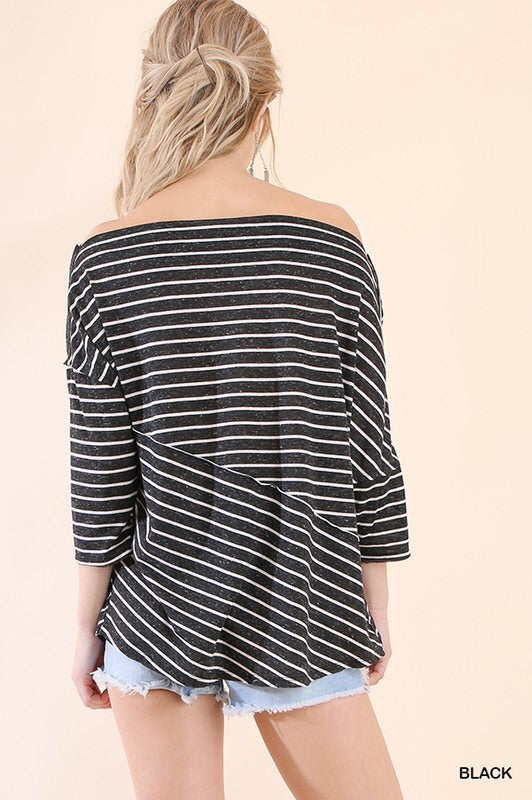 White Stripe Crop Top(Medium)