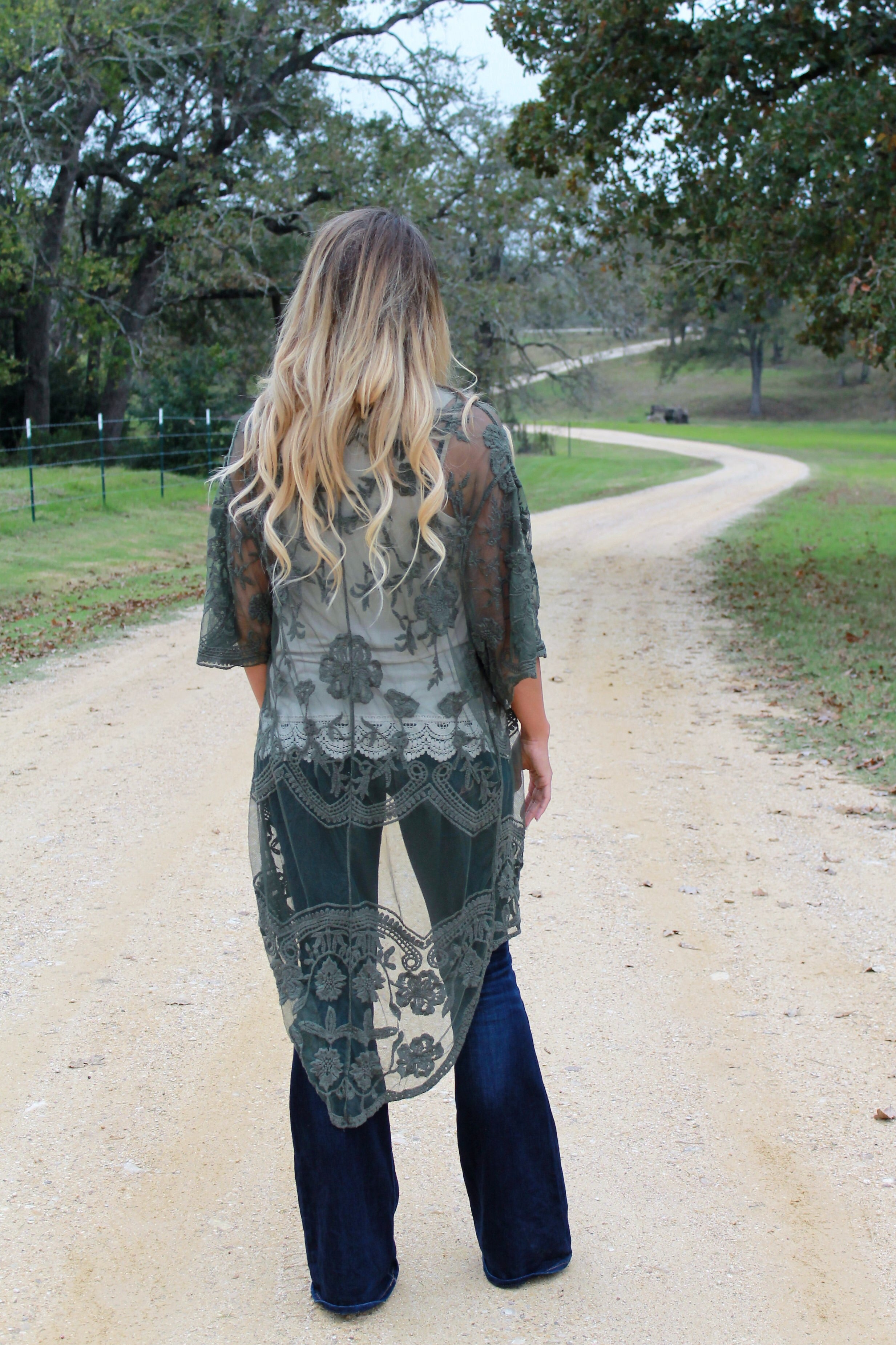 Hi-Lo Hem Lace Kimono