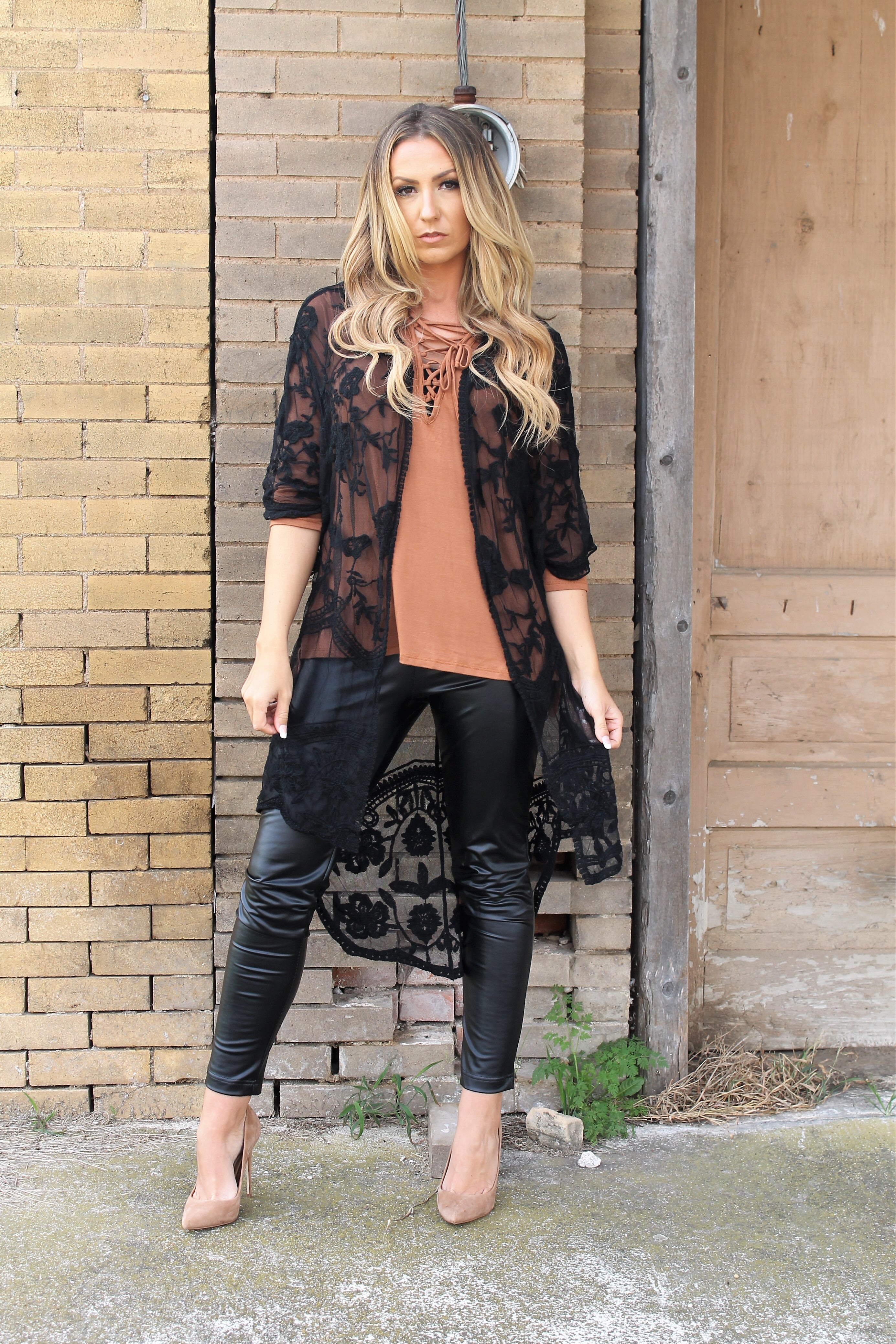 Hi-Lo Hem Lace Kimono