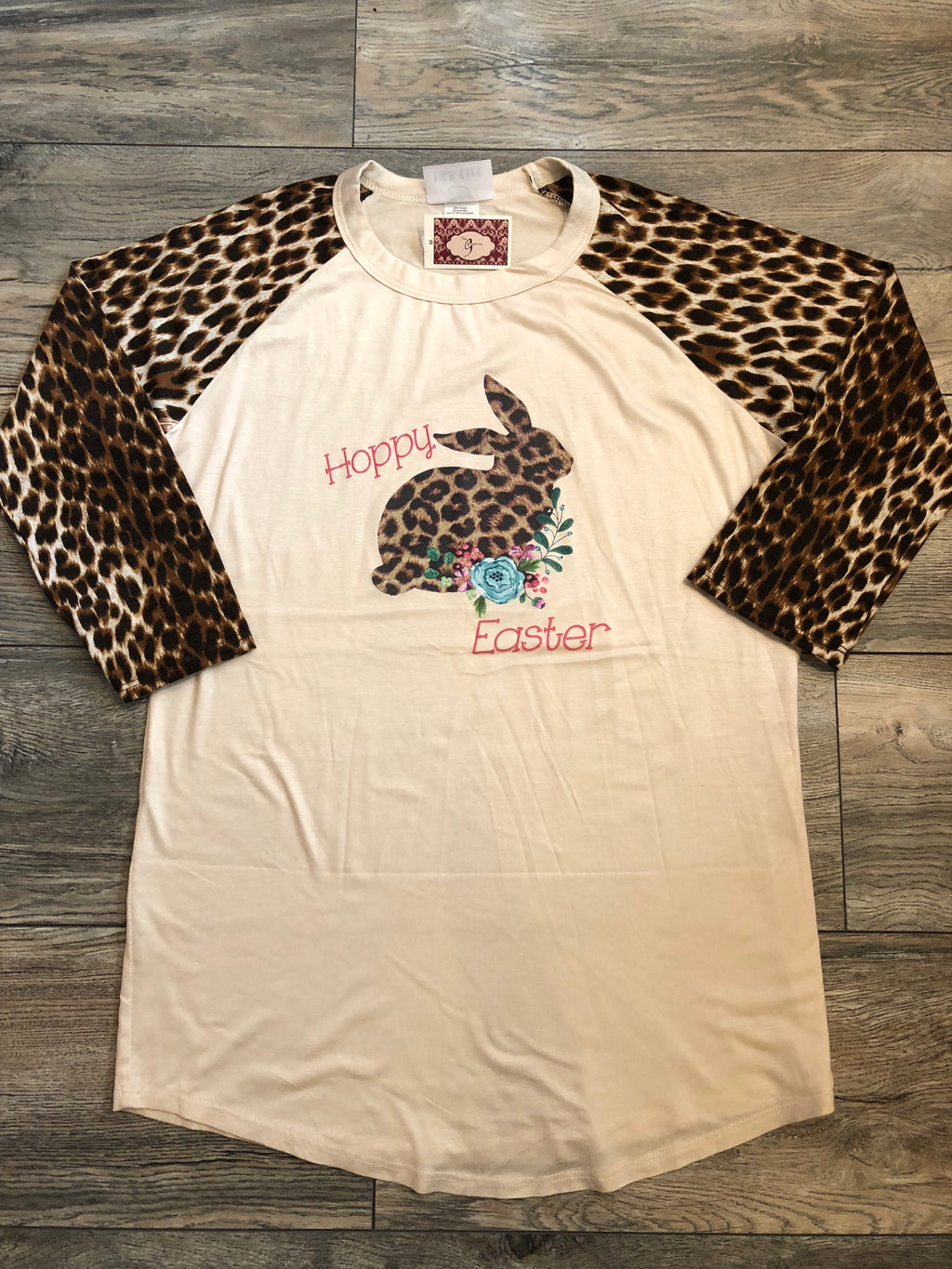 Happy Easter TShirt with 3/4 sleeves