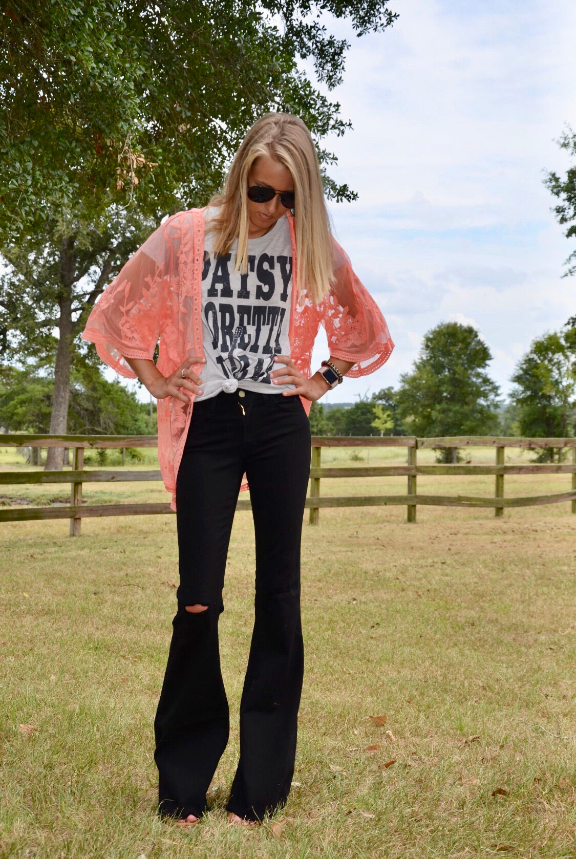 Black Denim Flare Jeans
