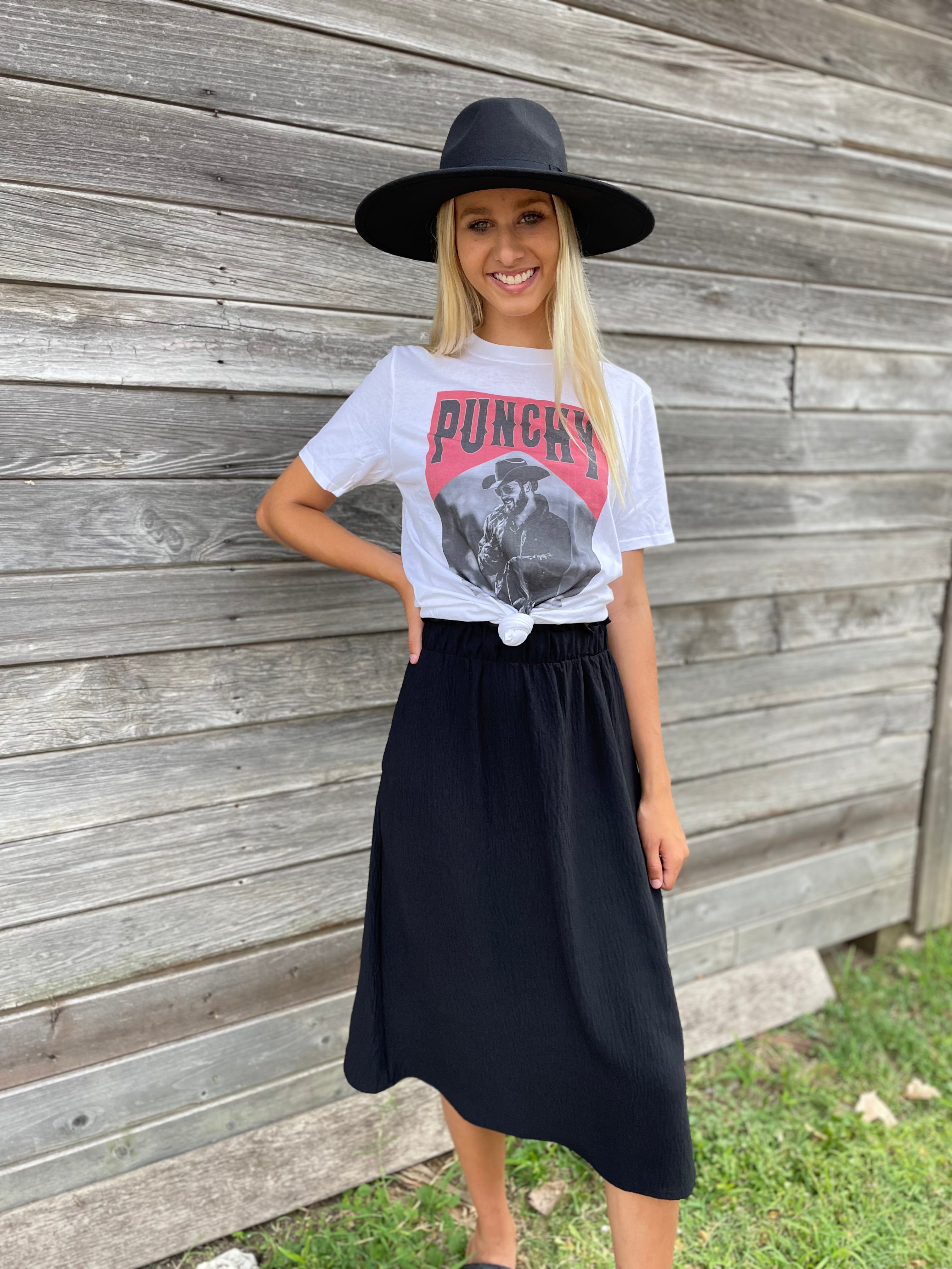 Black Midi Skirt (SMALL)