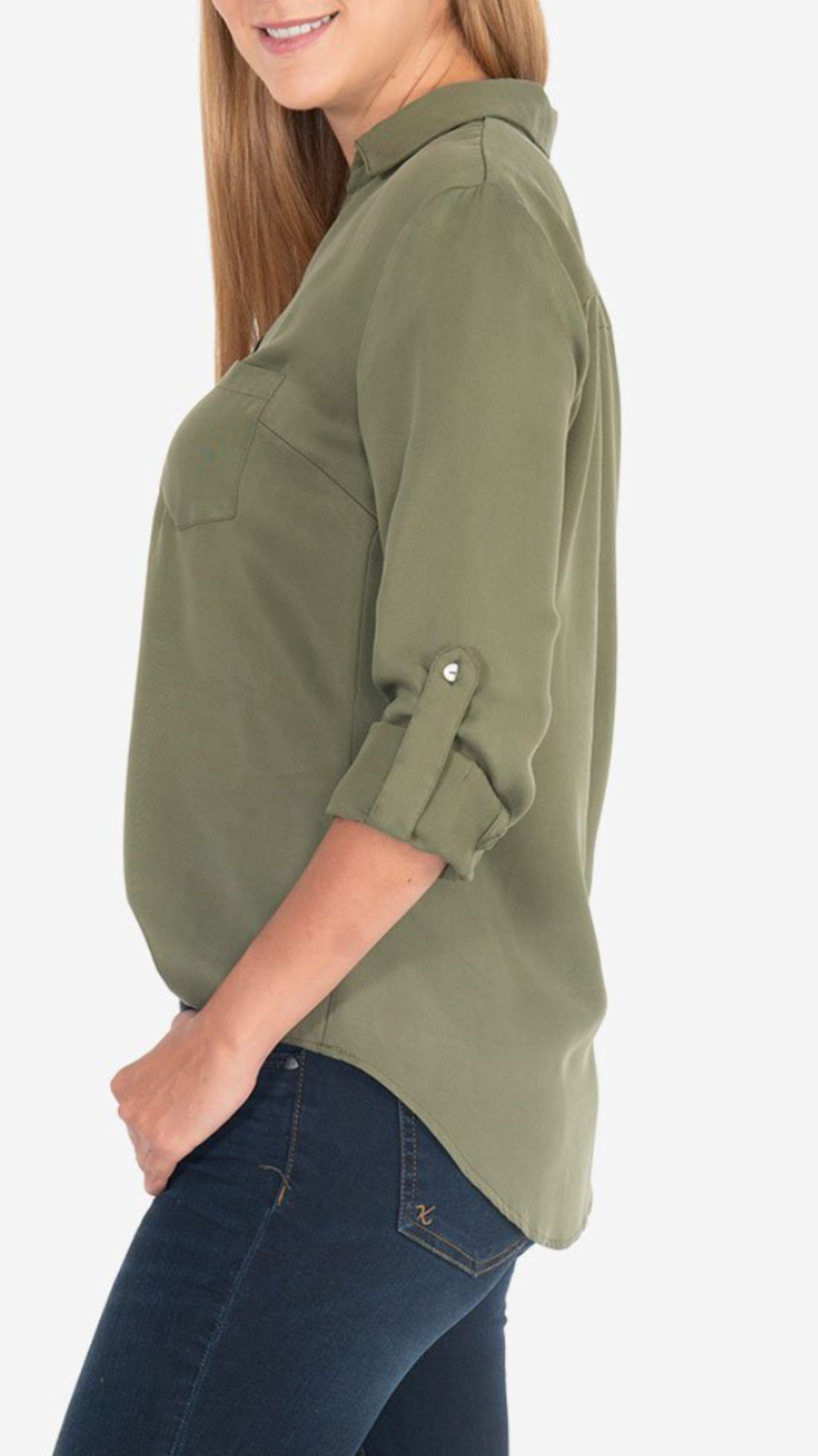 Olive Adjustable Sleeve Shirt