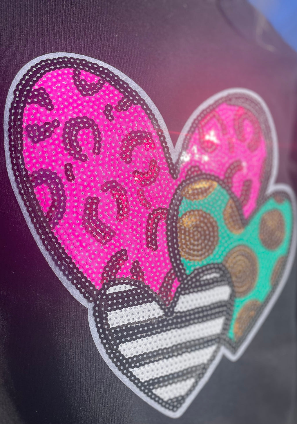 Heart Sequin Patch Sweatshirt