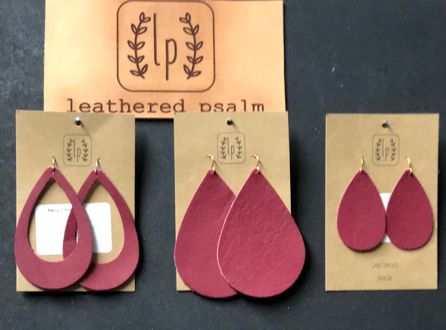 Leathered Psalm Leather Berry Earrings