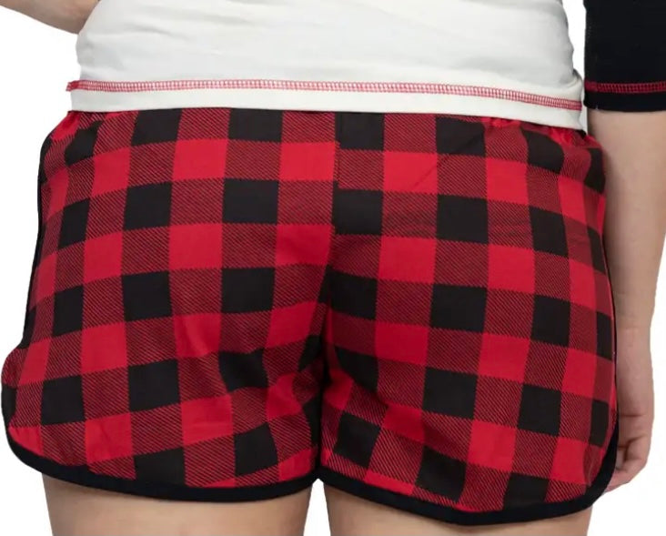 Girls Red Plaid Shorts