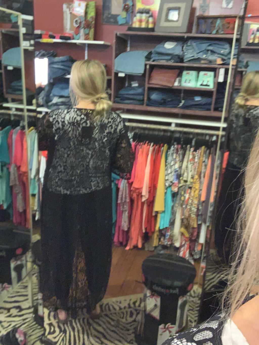 Black Lace 3/4 Sleeve Duster (3XL)