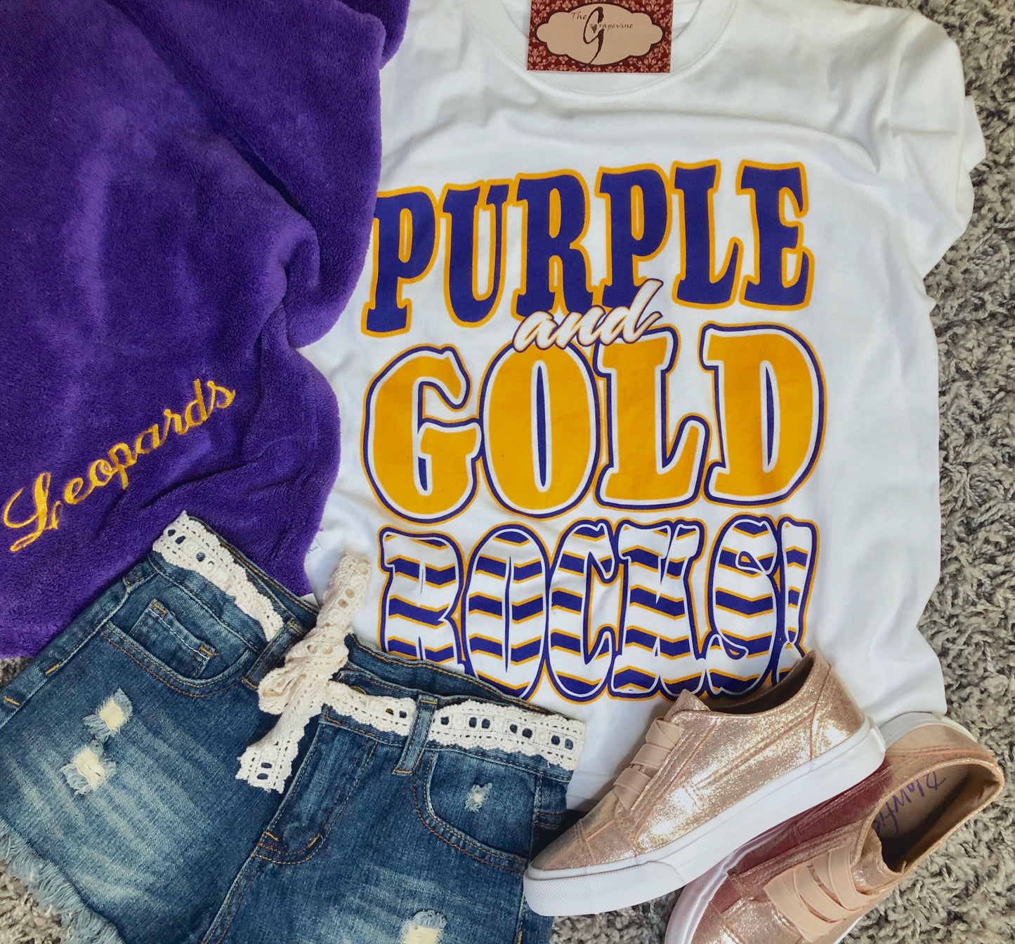 Purple & Gold Rock Tee - Youth