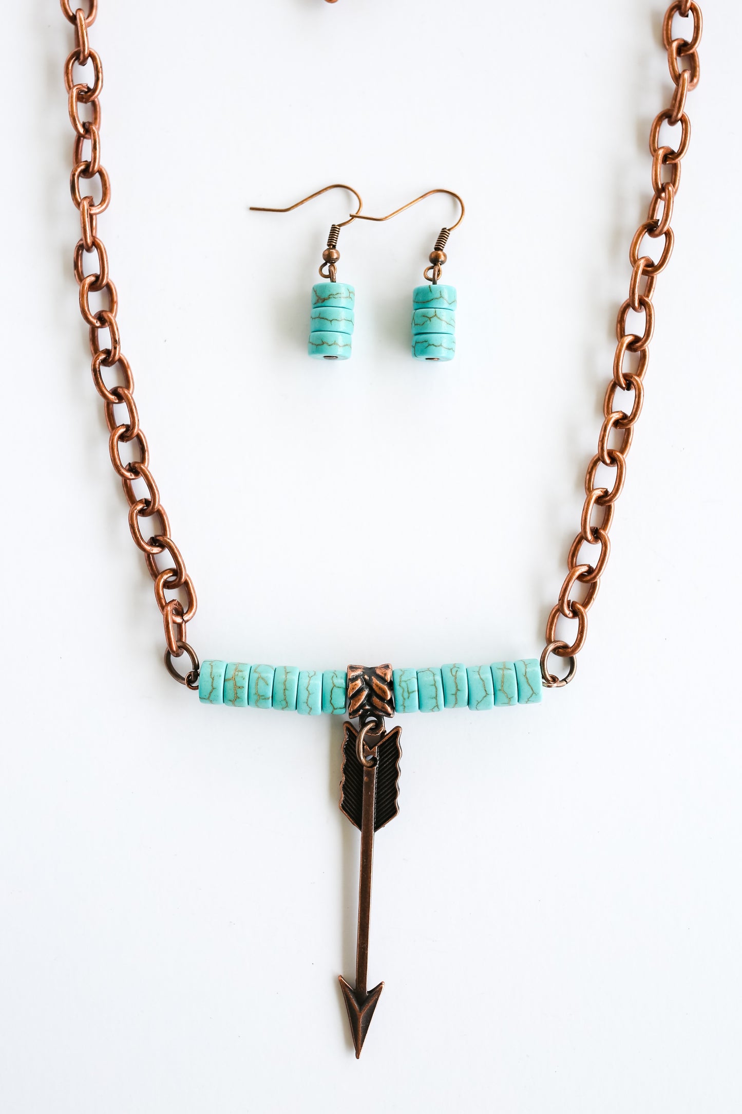 Copper Chain & Turquoise Necklace