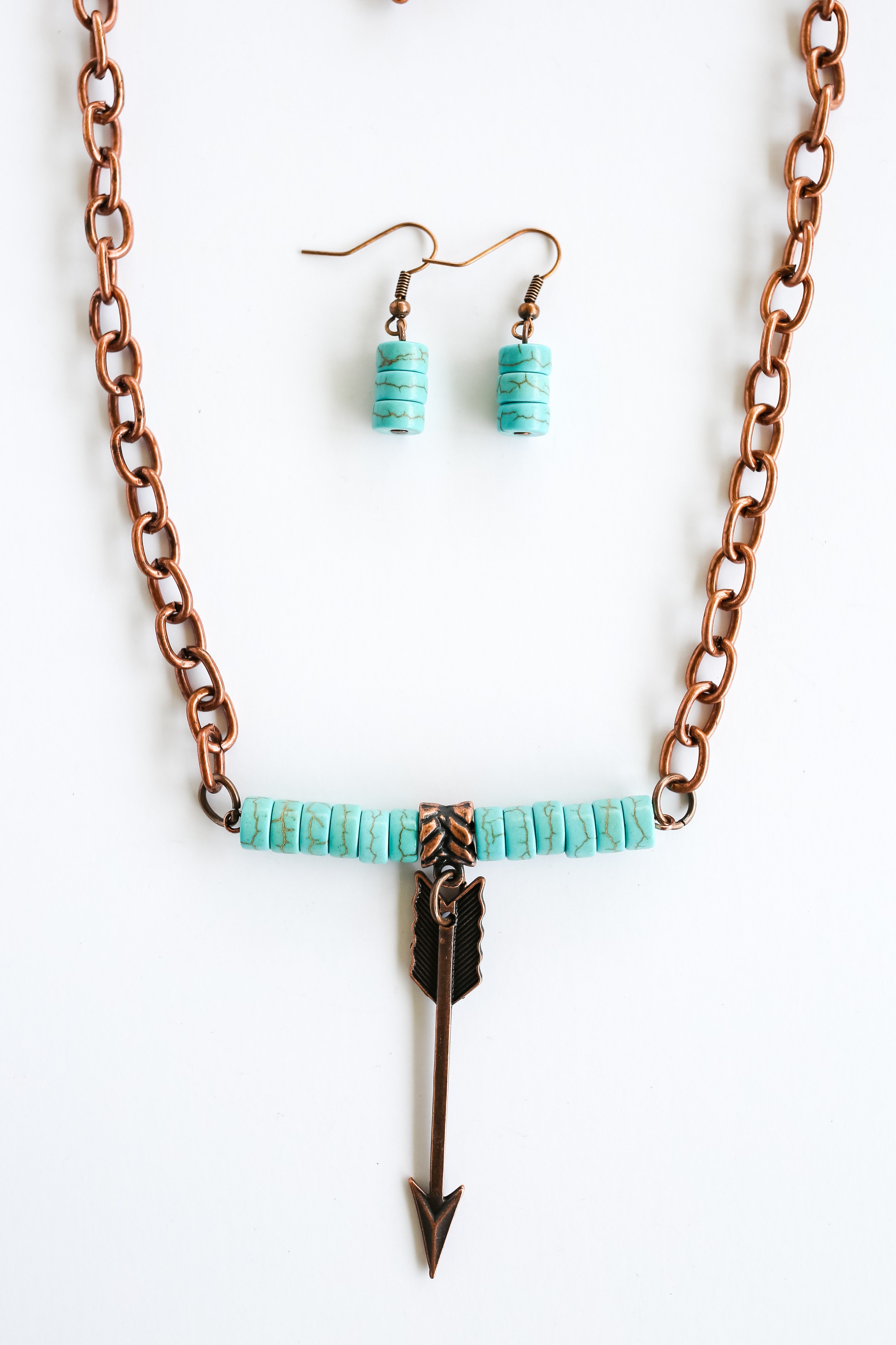 Copper Chain & Turquoise Necklace