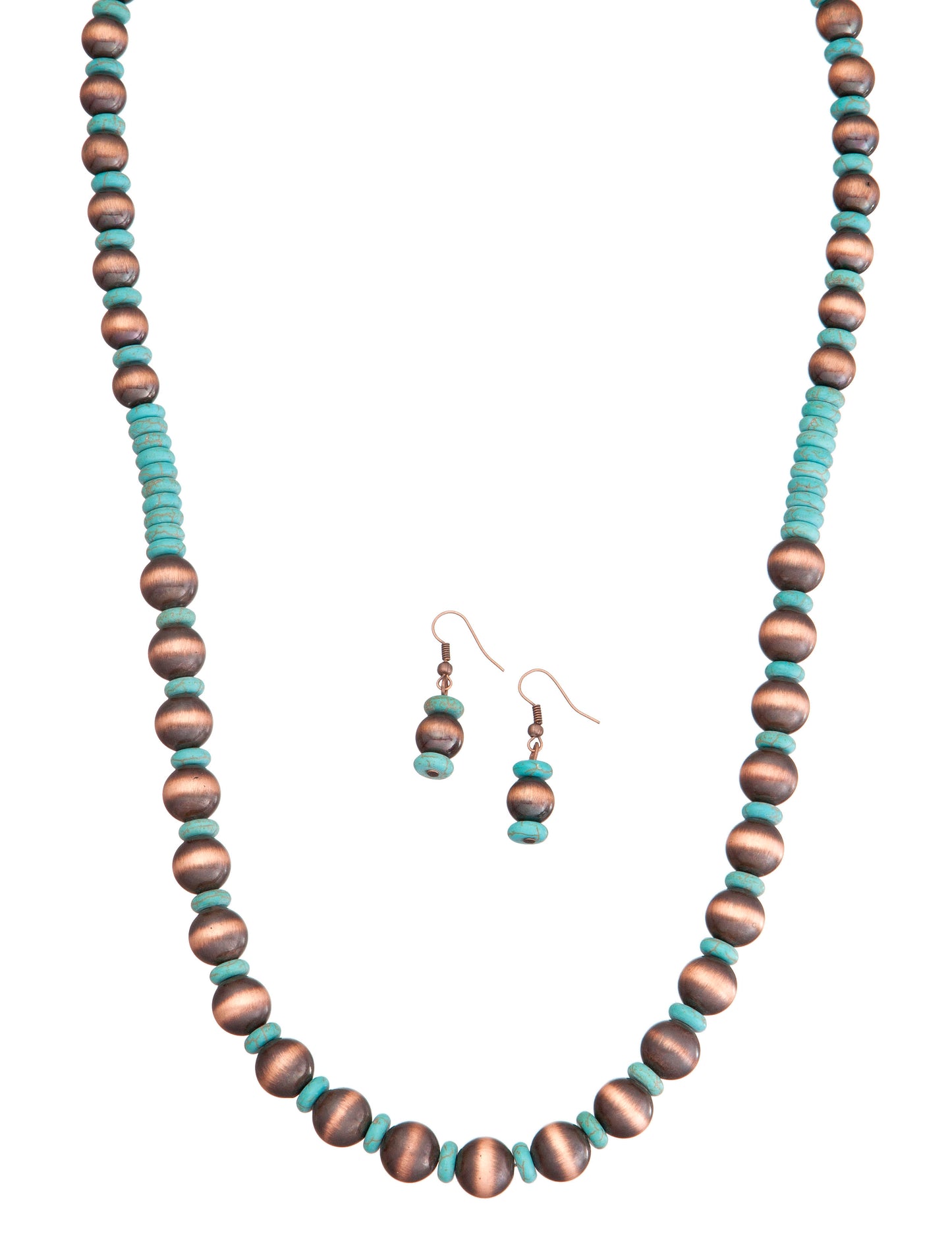 Burnished Copper and Turquoise Necklace