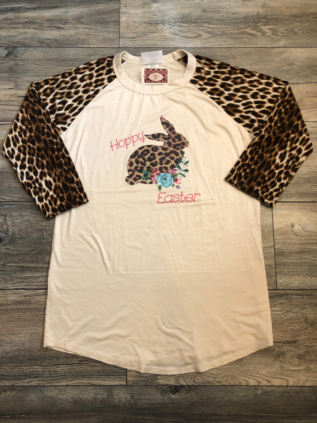 Happy Easter TShirt with 3/4 sleeves