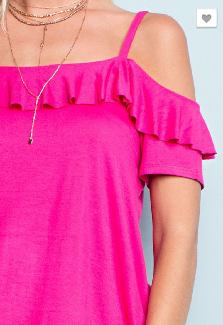 Rayon Cold Shoulder Top